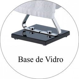 Toalheiro Porta Toalha De Rosto Para Bancada Base de Vidro Preto - Aço Cromado - 2