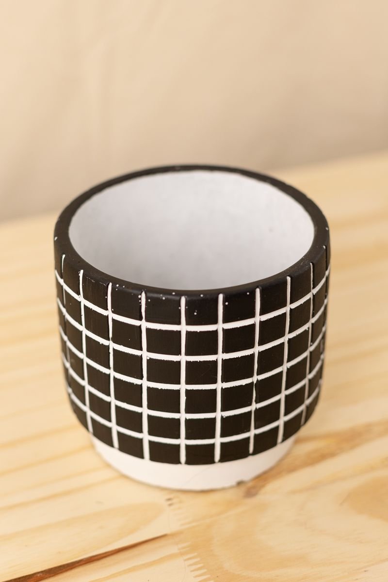 Vaso Grid Preto M - 3