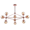 Ver imagem 1 de Pendente Orbe Cobre e Champanhe (d)100cm (a)78cm 10xe27 Bolinha 400w - Op056r