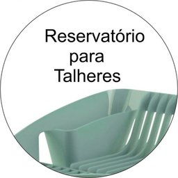 Escorredor de Louça Plástico para 10 Pratos Verde - 3 Escorredor de Louça Plástico para 10 Pratos Verde - 3