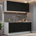 Ver imagem 1 de Armário de Cozinha Compacta 180cm Branco Preto Agata Madesa 01