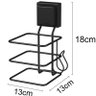 Porta Shampoo Preto + Suporte Secador Para Banheiro - Ventosa - 3