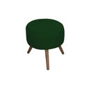 Ver imagem 3 de Kit Poltrona Decorativa Aurora + 1 Puff Redondo Suede Verde Pés Madeira Mz Decor