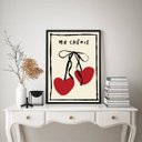 Ver imagem 1 de Quadro Má Cherie Cereja Corações 24x18cm:moldura Preta