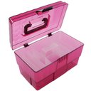 Ver imagem 2 de Maleta Organizadora com Divisórias Maquiagem - Rosa/preto