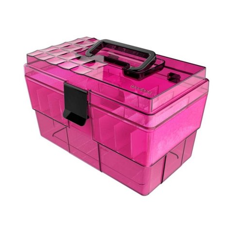 Maleta Organizadora com Divisórias Maquiagem - Rosa/preto