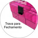 Ver imagem 3 de Maleta Organizadora com Divisórias Maquiagem - Rosa/preto