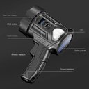 Ver imagem 3 de Lanterna Holofote Solar 4 em 1 3 Lentes Power Bank Alcance 2km Potente Led Tocha de Mao Profissional