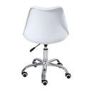 Ver imagem 4 de Kit 3 Cadeira Home Office Leda Giratória, Base Cromada com Rodízios, Regulagem de Altura,Branco