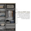 Ver imagem 6 de Guarda-Roupa Casal 100% MDF 6 Portas Brescia Cinza/Urbi