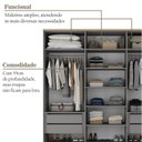 Ver imagem 5 de Guarda-Roupa Casal 100% MDF 6 Portas Brescia Cinza/Urbi