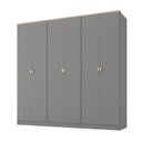 Ver imagem 2 de Guarda-Roupa Casal 100% MDF 6 Portas Brescia Cinza/Urbi
