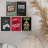 Kit 5 Quadros para Decoração Jogos Frases Colorido Quarto - 2