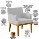 Ver imagem 3 de Poltrona Decorativa Para Sala De Estar Base Mel Beatriz W01 Bouclê Cinza - Lyam Decor