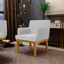 Ver imagem 2 de Poltrona Decorativa Para Sala De Estar Base Mel Beatriz W01 Bouclê Cinza - Lyam Decor
