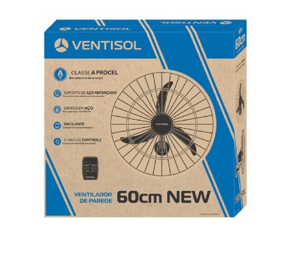 Ventilador de Parede 60 Cm 220v New Premium Preto Ventisol - 4