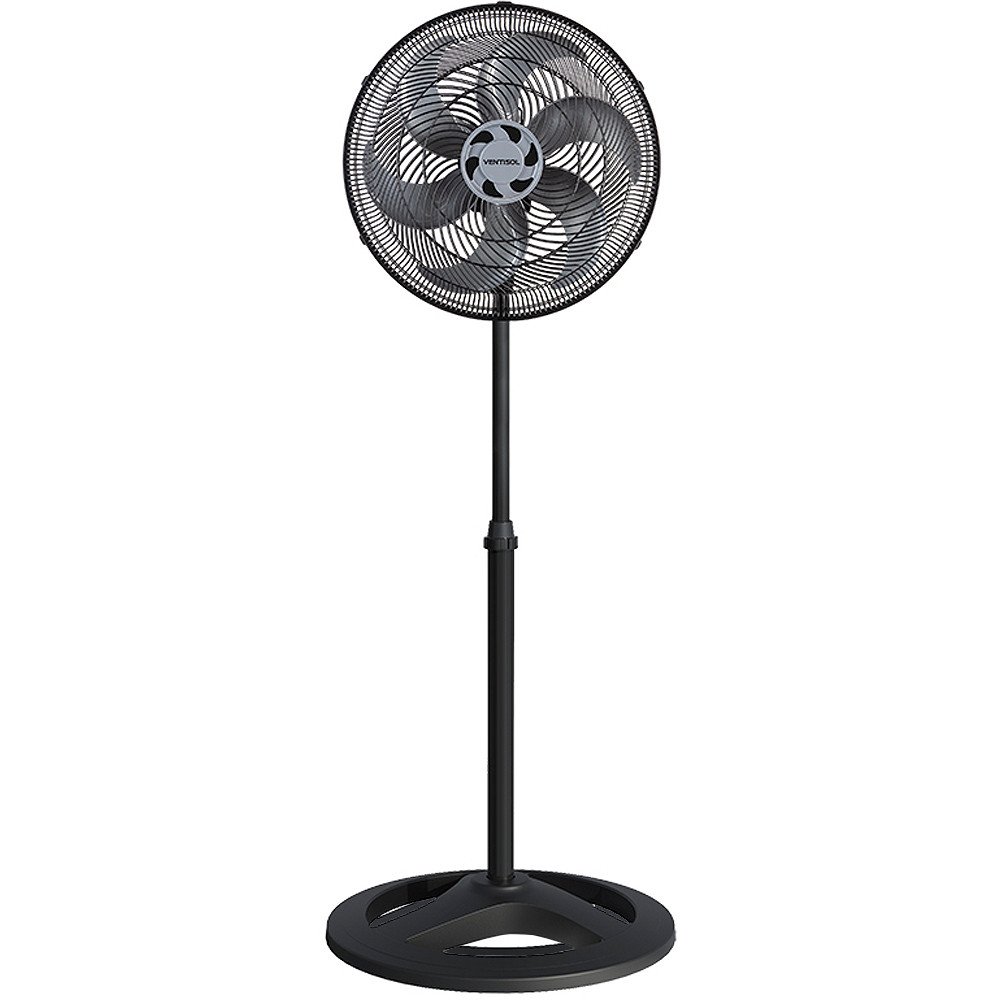 Ventilador de Coluna Ventisol Turbo 6 Preto com 6 Pás Cinza 40 Cm Diâmetro 127v