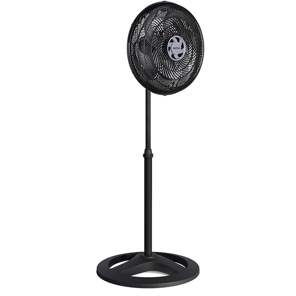 Ventilador de Coluna Ventisol Turbo 6 Preto com 6 Pás Cinza 40 Cm Diâmetro 220v - 3