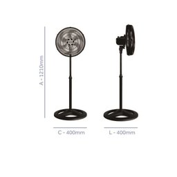 Ventilador de Coluna Ventisol Turbo 6 Preto com 6 Pás Cinza 40 Cm Diâmetro 220v - 6