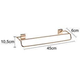 Toalheiro Cobre Rosé Gold Duplo 45cm Fixação Parafuso - 2