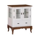 Ver imagem 1 de Cristaleira Baixa Lateral Vidro 2 Pts 1 Gv Branco C/ Imbúia