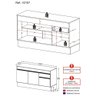 Balcão Cozinha Gabinete Pia 150cm com Rodapé 3 Portas 1 Gaveta Veneza Multimóveis V2107 Branco/Preto - 3