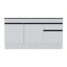 Balcão Cozinha Gabinete Pia 150cm com Rodapé 3 Portas 1 Gaveta Veneza Multimóveis V2107 Branco/Preto - 5