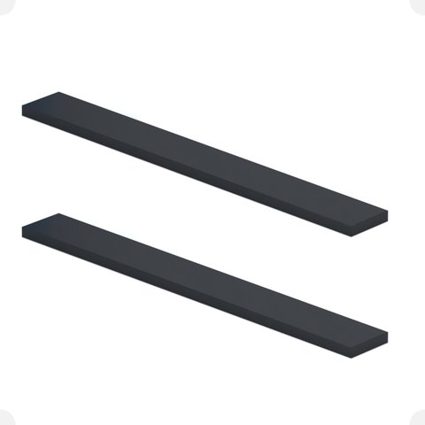 Kit 02 Prateleiras Suporte Embutido 120x14x3cm Preta Conceito