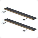 Ver imagem 3 de Kit 02 Prateleiras Suporte Embutido 120x14x3cm Preta Conceito