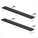 Ver imagem 4 de Kit 02 Prateleiras Suporte Embutido 120x14x3cm Preta Conceito