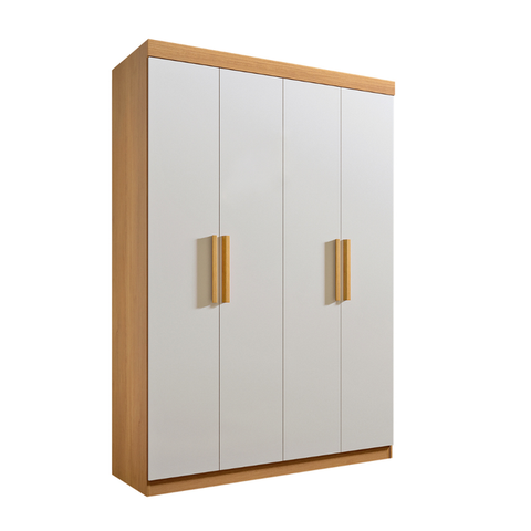 Guarda Roupa Colibri 4 Portas Mdf Cinamomo com Off White