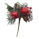 Ver imagem 1 de Kit 10 Ramos Romã Decoração de Natal Artificial com Detalhes Branco 16cm