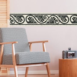 Faixa Decorativa Adesiva (autocolante) - Mosaico Preto e Bege - 4