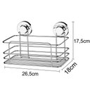 Ver imagem 4 de Cesto Organizador Banheiro/Cozinha Fixação Por Ventosa -Aço Cromado