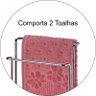 Toalheiro Porta Toalha De Rosto Para Bancada Duplo - Aço Cromado - 4