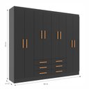 Ver imagem 3 de Móveis para Quarto Guarda-roupa 8 Portas Paris