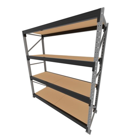 Mini Porta Pallet 200 Kg por Nivel Inicial com 4 Niveis Preto com Mdf Cru