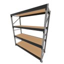 Ver imagem 1 de Mini Porta Pallet 200 Kg por Nivel Inicial com 4 Niveis Preto com Mdf Cru