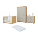 Ver imagem 1 de Quarto de Bebê Completo Berço Americano 3 em 1 Colchão Dengo Multimóveis Mp4600 Madeirado/off