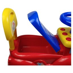 Carrinho Andador Infantil Colorido Primeiros Passos Dog Encosto Direção Maneável Musica Buzina Unito - 4