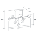 Ver imagem 4 de Lustre Pendente para Sala Sputnik Manhattan Moderno 9 Lâmpadas Bivolt:cobre/110v/220v