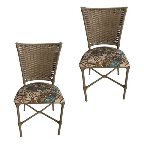 2 Cadeira Vivara Mesa Jantar Estofada Cozinha Fibra Sintética Areia