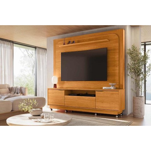 Estante Nilo para Tv de até 75 Polegadas (com Rodízio) - Cinamomo - Madetec