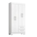 Ver imagem 1 de Guarda-roupa com 4 Portas e 2 Gavetas Nt6010 Branco-rosa Notável Móveis Branco-rosa