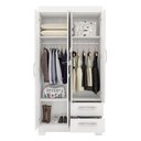Ver imagem 4 de Guarda-roupa com 4 Portas e 2 Gavetas Nt6010 Branco-rosa Notável Móveis Branco-rosa