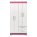 Ver imagem 6 de Guarda-roupa com 4 Portas e 2 Gavetas Nt6010 Branco-rosa Notável Móveis Branco-rosa