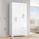 Ver imagem 2 de Guarda-roupa com 4 Portas e 2 Gavetas Nt6010 Branco-rosa Notável Móveis Branco-rosa