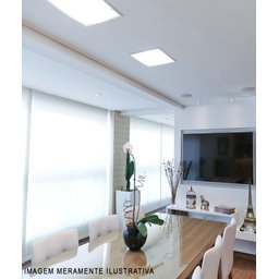 Luminária Plafon Led Embutir Quadrada 40W 6500K Luz Branca - 2