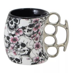 Caneca Soco inglês caveiras florais - 2