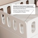 Ver imagem 3 de Bicama Solteiro Mdf Bp Branco com 02 Grades e Cabeceira Megamobilia